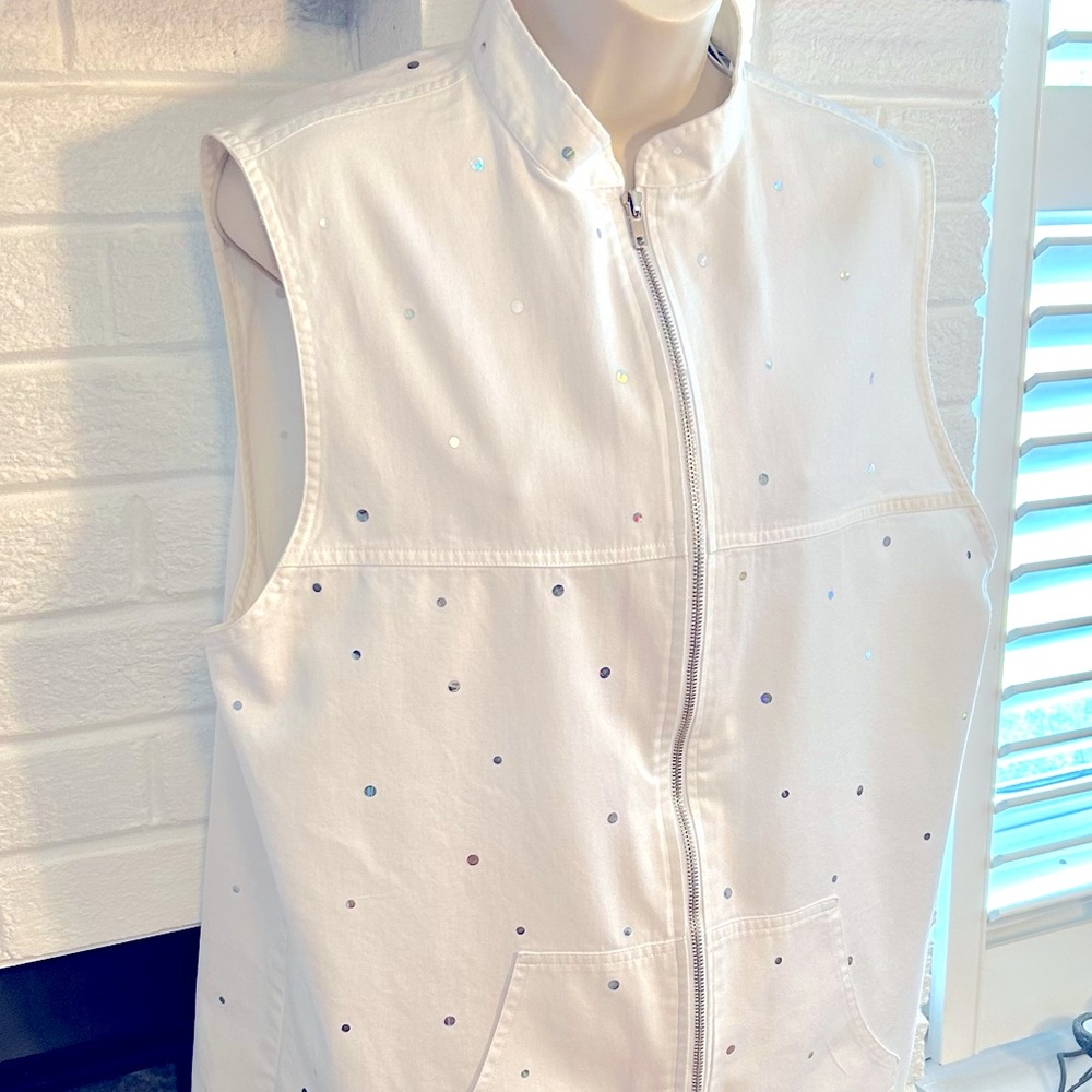 White Vest with Holographic Dots